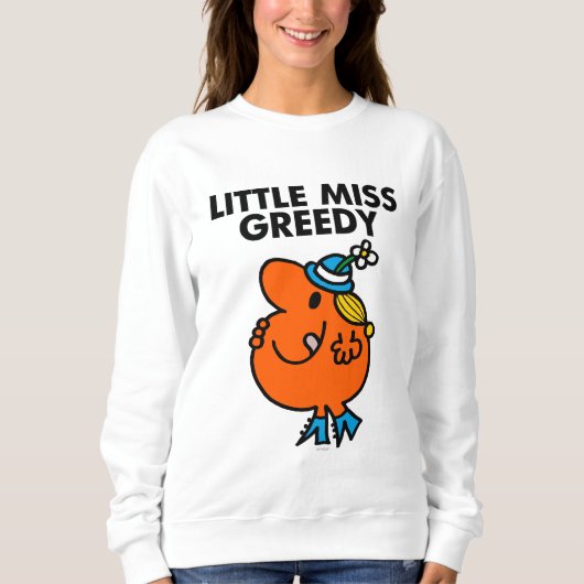Kleine Miss Greedy leckt sich die Lippen Sweatshirt (Vorderseite)