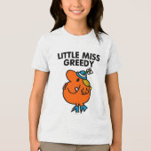 Kleine Miss Greedy leckt sich die Lippen Tri-Blend Shirt (Vorderseite)