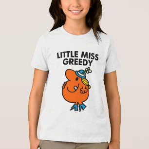 Kleine Miss Greedy leckt sich die Lippen Tri-Blend Shirt