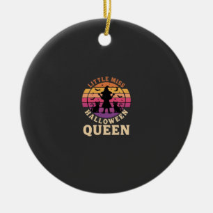 Kleine Miss Halloween Königin Hexe Katze Design_1 Keramik Ornament