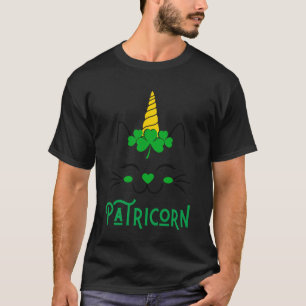 Kleine Miss Irisches Katzenhorn Grün St. Patricks T-Shirt