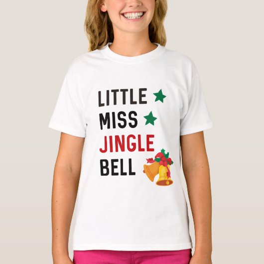 Kleine Miss Jingle Bell // Weihnachtskinder T-Shirt (Vorderseite)