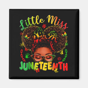 Kleine Miss Juneteenth Afro Stolz schwarzes Afro H Magnet