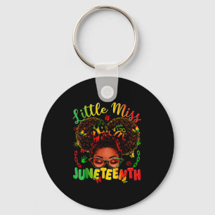 Kleine Miss Juneteenth Afro Stolz schwarzes Afro H Schlüsselanhänger