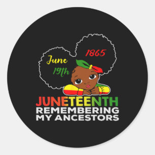 Kleine Miss Juneteenth Erinnern an meine Vorfahren Runder Aufkleber