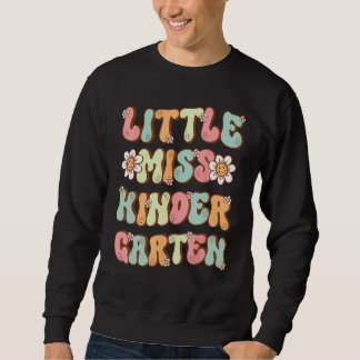 Kleine Miss Kindergarten Blume Groovy Retro Zurück Sweatshirt
