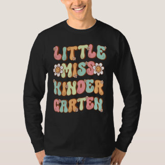 Kleine Miss Kindergarten Blume Groovy Retro Zurück T-Shirt