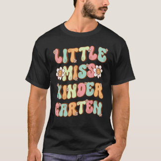Kleine Miss Kindergarten Blume Groovy Retro Zurück T-Shirt