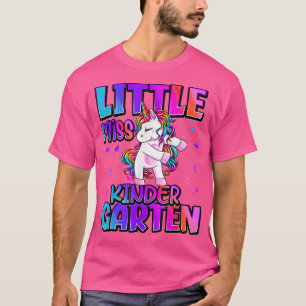 Kleine Miss Kindergarten Einhorn zurück zur Schule T-Shirt