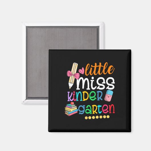 Kleine Miss Kindergarten für Kinder Mädchen zurück Magnet (Vorderseite/Rückseite)