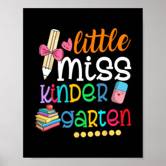 Kleine Miss Kindergarten für Kinder Mädchen zurück Poster