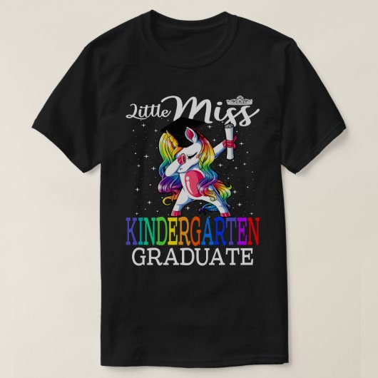 Kleine Miss Kindergarten Graduate Unicorn ver2 T-Shirt (Design vorne)
