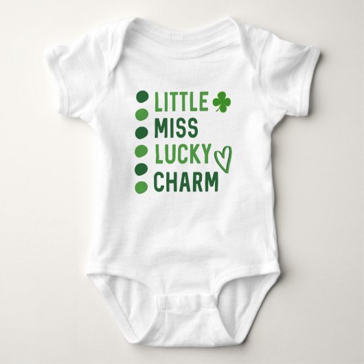Kleine Miss Lucky Charm // Niedlicher St Patrick's Baby Strampler (Vorderseite)