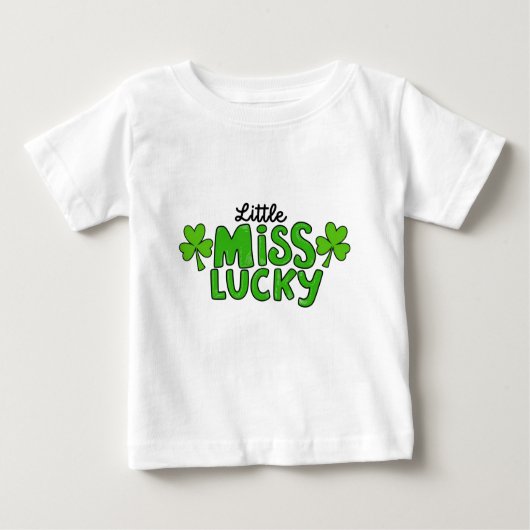 Kleine Miss Lucky - Niedliches Kleeblatt Baby T-shirt (Vorderseite)