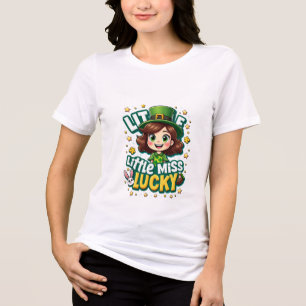 Kleine Miss Lucky: Niedliches St. Patrick's Day Gi Tri-Blend Shirt