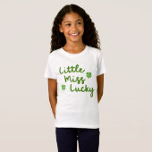 Kleine Miss Lucky St Patrick's Day Green Kid's T-Shirt (Vorne ganz)