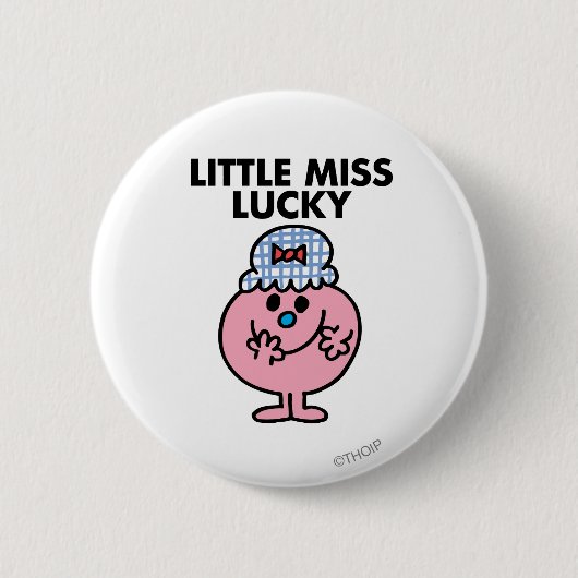 Kleine Miss Lucky versteckt ihren Mund Button (Vorderseite)