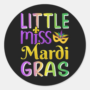 Kleine Miss Mardi Gras für New Orleans Kostüm Gir Runder Aufkleber