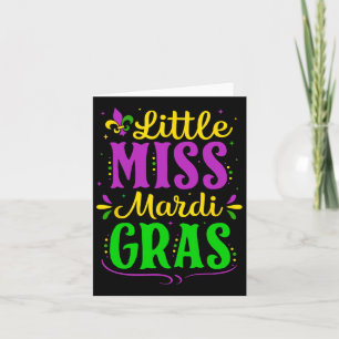 Kleine Miss Mardi Gras Jester Outfit Mädchen Kinde Karte