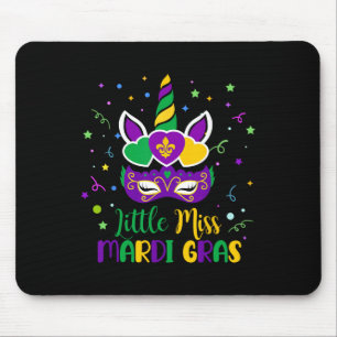 Kleine Miss Mardi Gras Karneval Einhorn für Geige Mousepad