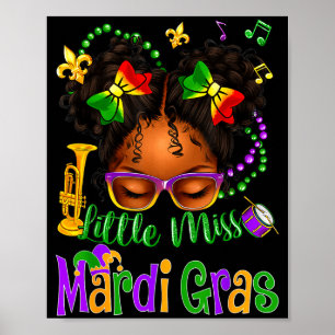 Kleine Miss Mardi Gras Schleifen Mädchen Kinder Ne Poster