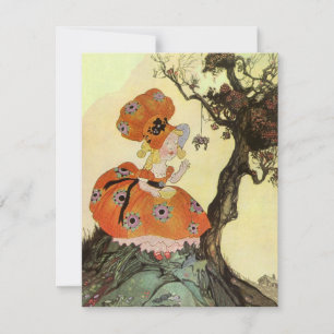 Kleine Miss Muffet & Spider, Vintage Muttergoose Einladung