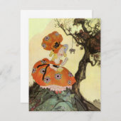 Kleine Miss Muffet & Spider, Vintage Muttergoose Einladung (Vorne/Hinten)