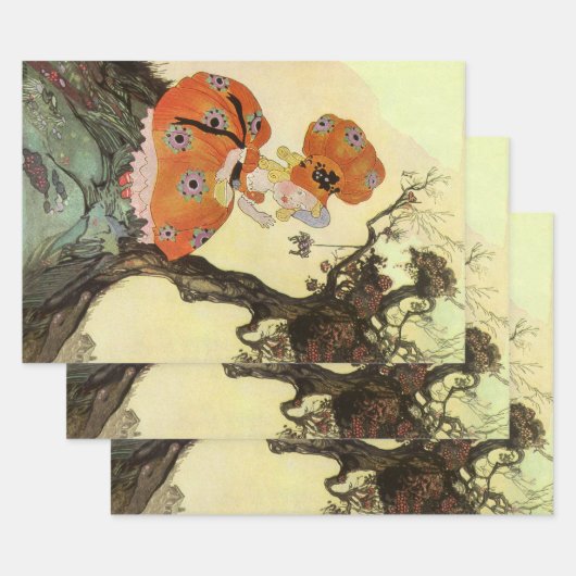 Kleine Miss Muffet & Spider, Vintage Muttergoose Geschenkpapier Set (Set)