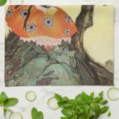 Kleine Miss Muffet & Spider, Vintage Muttergoose Handtuch (Gefaltet)