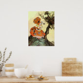 Kleine Miss Muffet & Spider, Vintage Muttergoose Poster (Küche)