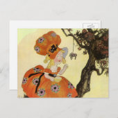 Kleine Miss Muffet & Spider, Vintage Muttergoose Postkarte (Vorne/Hinten)
