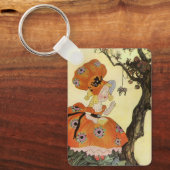 Kleine Miss Muffet & Spider, Vintage Muttergoose Schlüsselanhänger (Vorderseite)