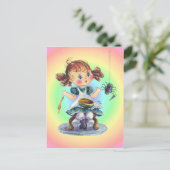 KLEINE MISS MUFFET VON SHARON SHARPE POSTKARTE (Stehend Vorderseite)