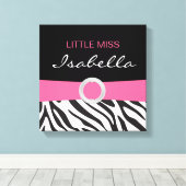 Kleine Miss Name Leinwand auf Zebra Muster (Insitu (Holzboden))