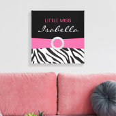 Kleine Miss Name Leinwand auf Zebra Muster (Insitu (Wohnzimmer))