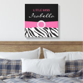 Kleine Miss Name Leinwand auf Zebra Muster (Insitu (Schlafzimmer))