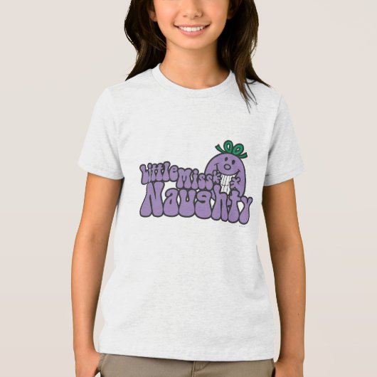 Kleine Miss Naughty Hiding Tri-Blend Shirt (Vorderseite)