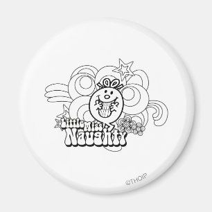 Kleine Miss Naughty mit feinem Hintergrund Magnet