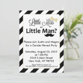 Kleine Miss oder Klein Mann Geschlecht offenbaren  Einladung (Stehend Vorderseite)