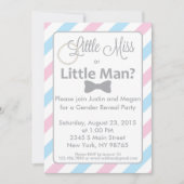 Kleine Miss oder Klein Mann Geschlecht offenbaren Einladung (Vorderseite)