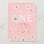 Kleine Miss ONE derful Daisy Blume Birthd Einladung (Vorne/Hinten)