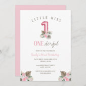 Kleine Miss ONEderful 1. Geburtstag Einladung (Vorne/Hinten)