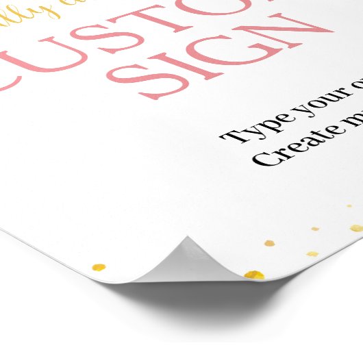 Kleine Miss ONEderful Birthday Custom Table Sign Poster (Ecke)