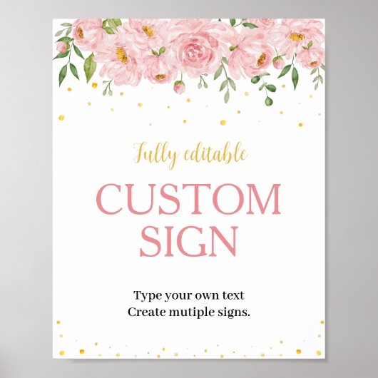 Kleine Miss ONEderful Birthday Custom Table Sign Poster (Vorne)