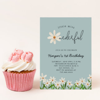 Kleine Miss ONEderful Daisy 1. Geburtstag Einladung