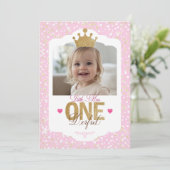 Kleine Miss ONEderful Einladung zum Geburtstag (Stehend Vorderseite)