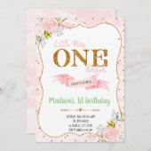 Kleine Miss ONEderful Einladung zum Geburtstag (Vorne/Hinten)