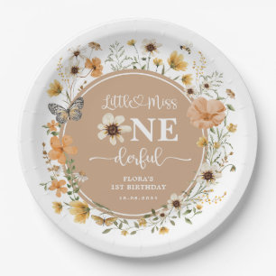 Kleine Miss ONEderful Fall Wildblume Geburtstag Pappteller