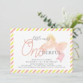 Kleine Miss ONEderful Girl 1. Geburtstag Einladung (Stehend Vorderseite)