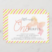 Kleine Miss ONEderful Girl 1. Geburtstag Einladung (Vorne/Hinten)